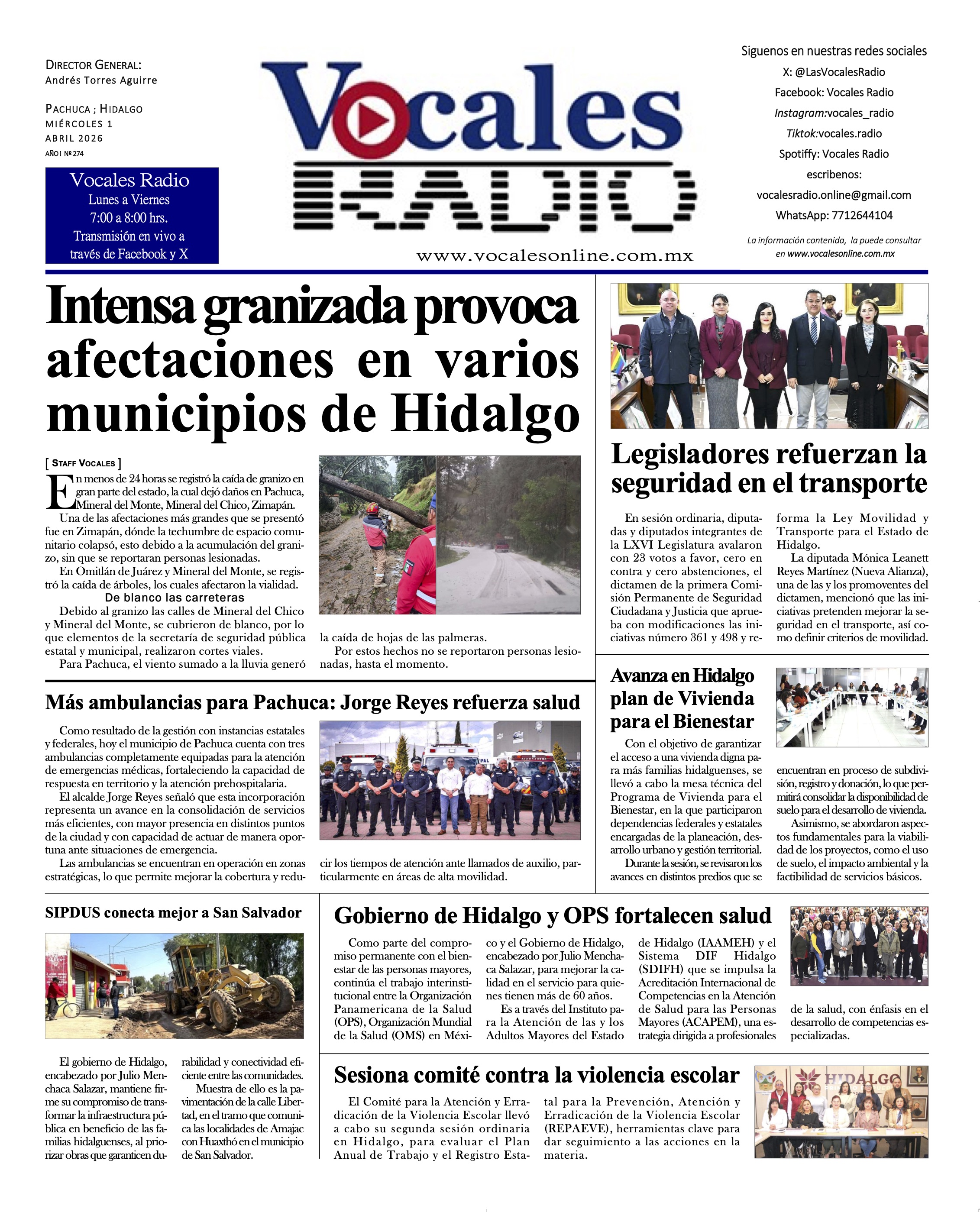 Miércoles 1 de abril 2026