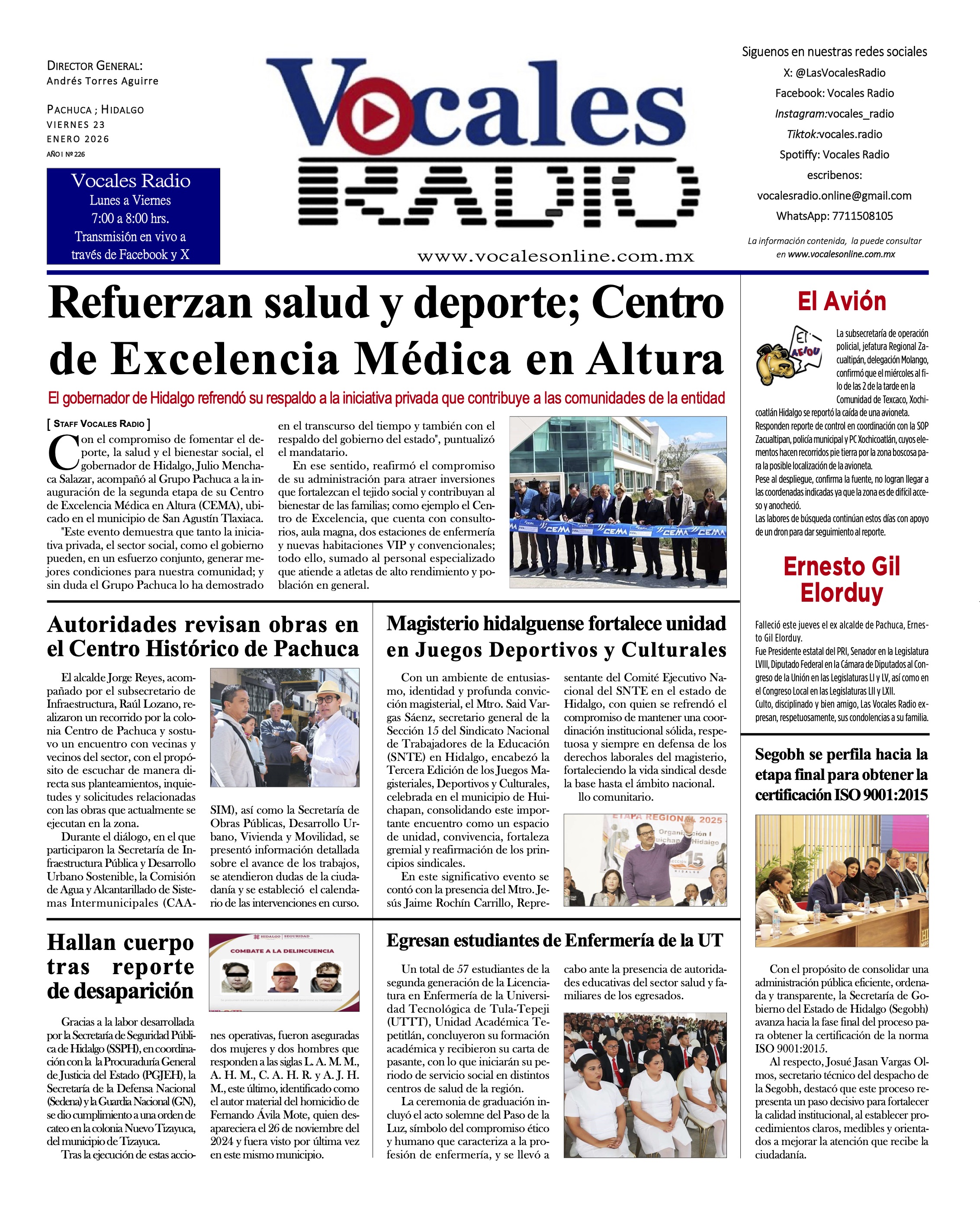 Viernes 23 de enero 2026