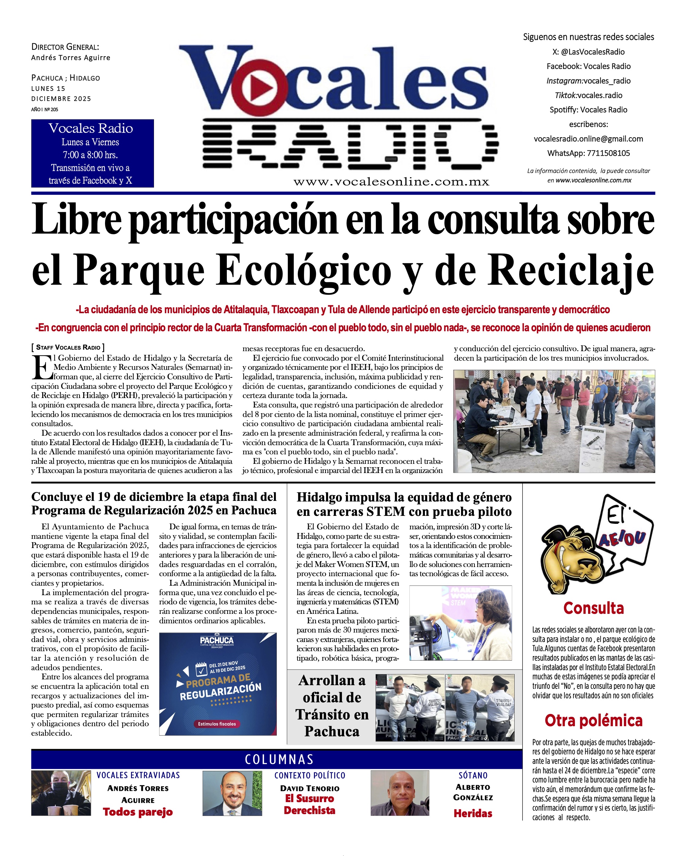 Lunes 15 de diciembre  2025