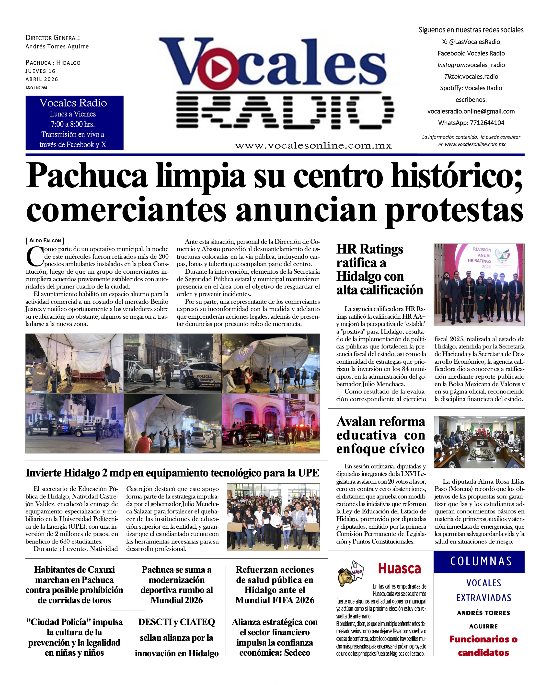 Jueves 16 de abril 2026