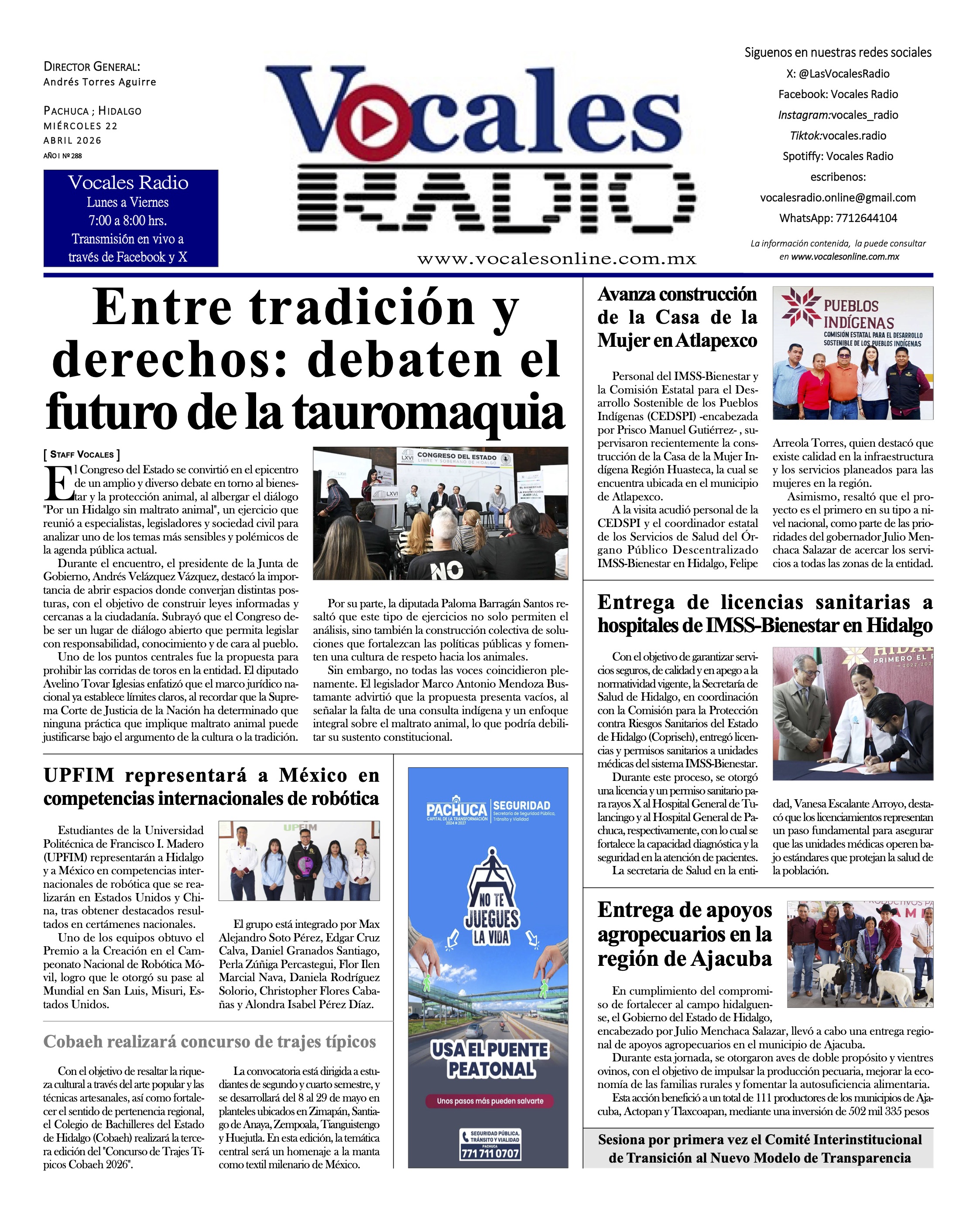 Miércoles 22 de abril 2026