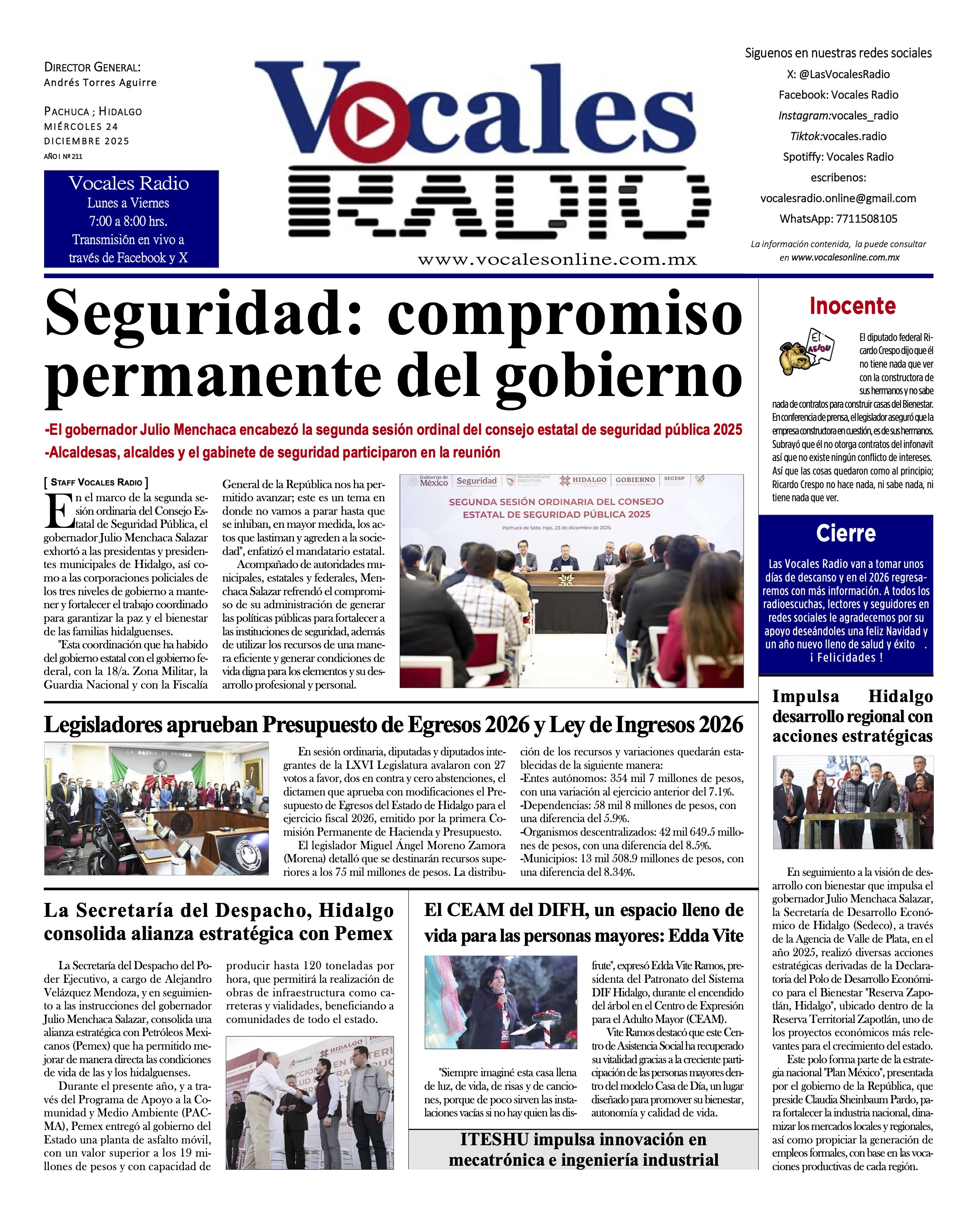 Miércoles 24 de diciembre  2025