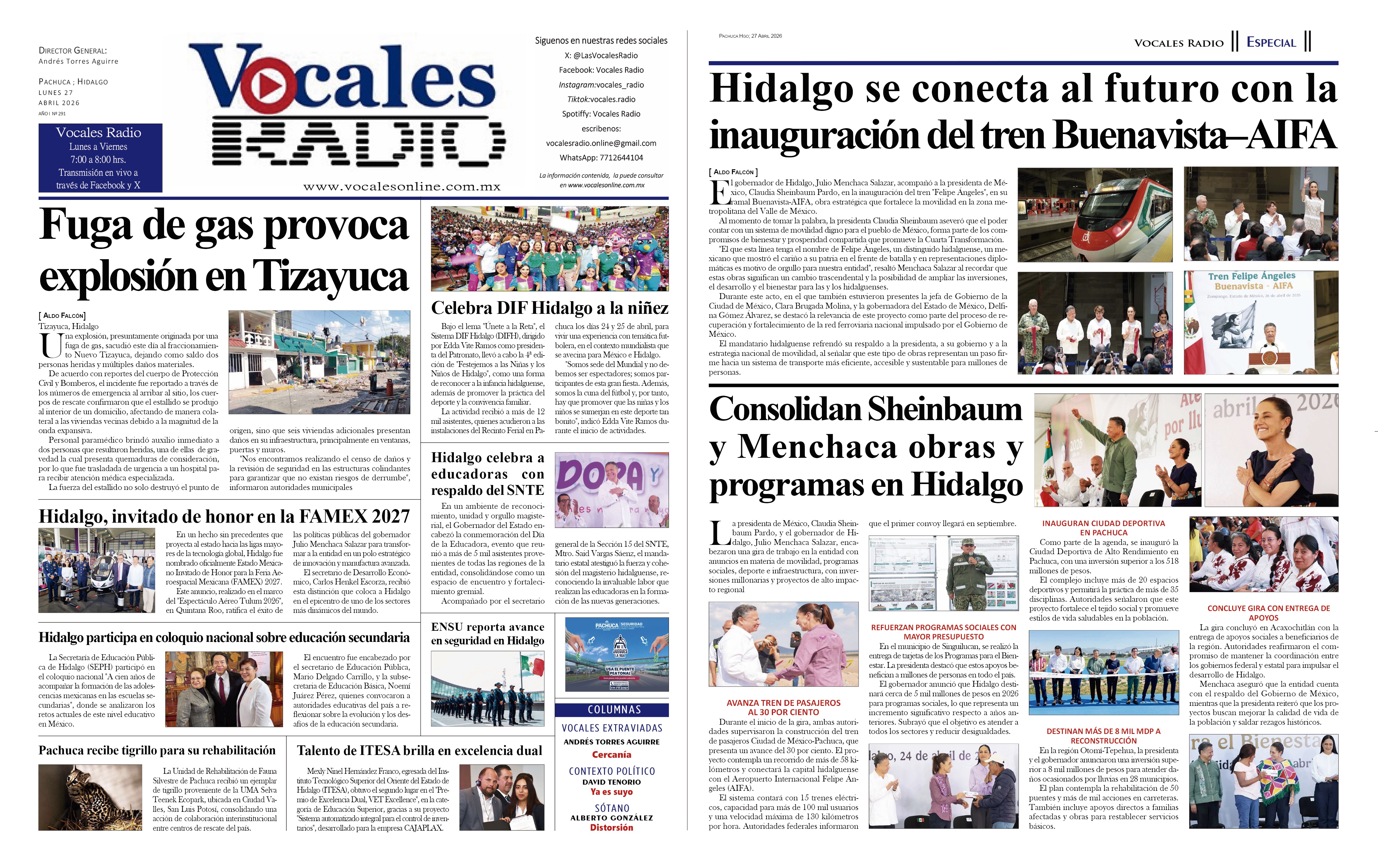 Lunes 27 de abril 2026