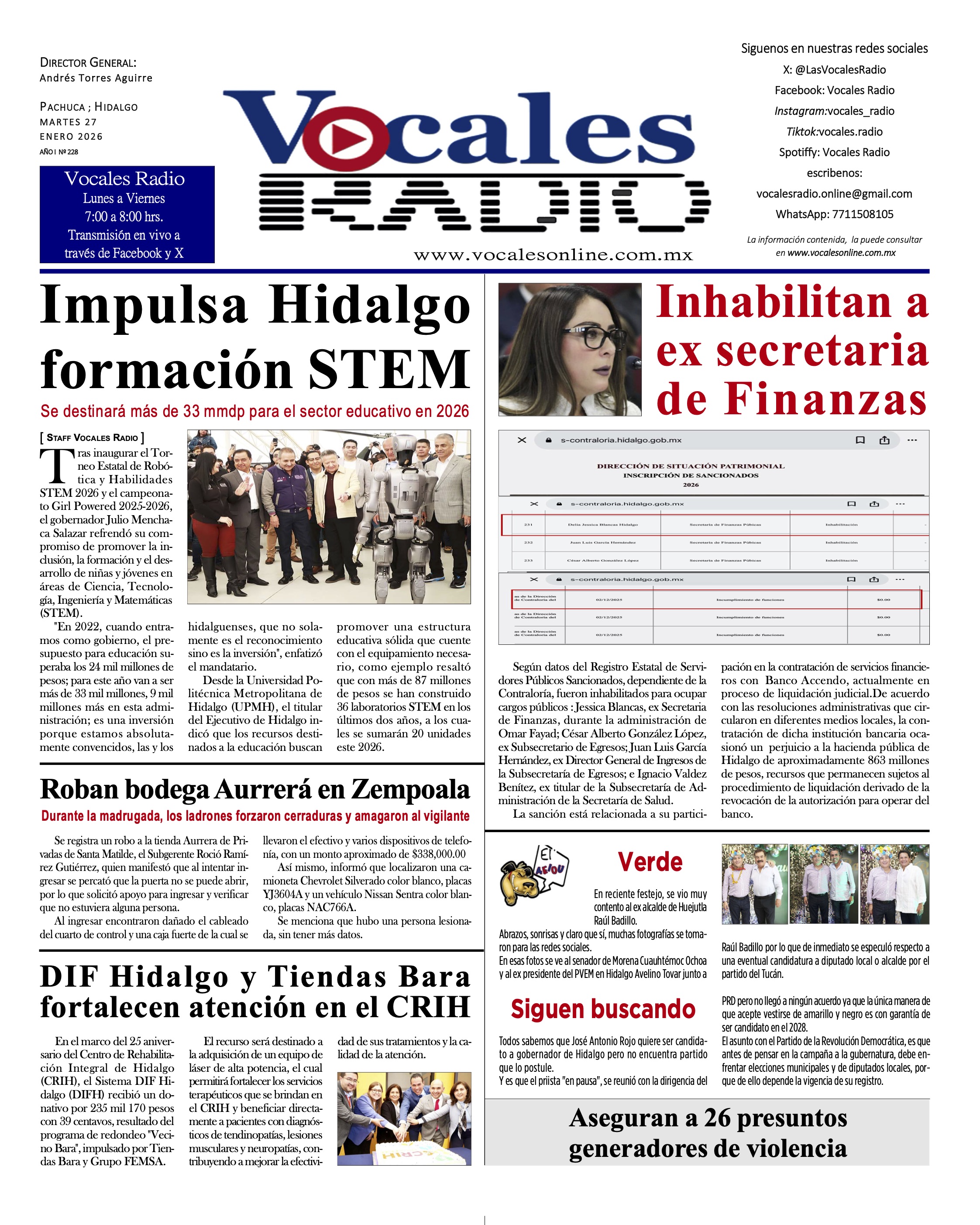 Martes 27 de enero 2026