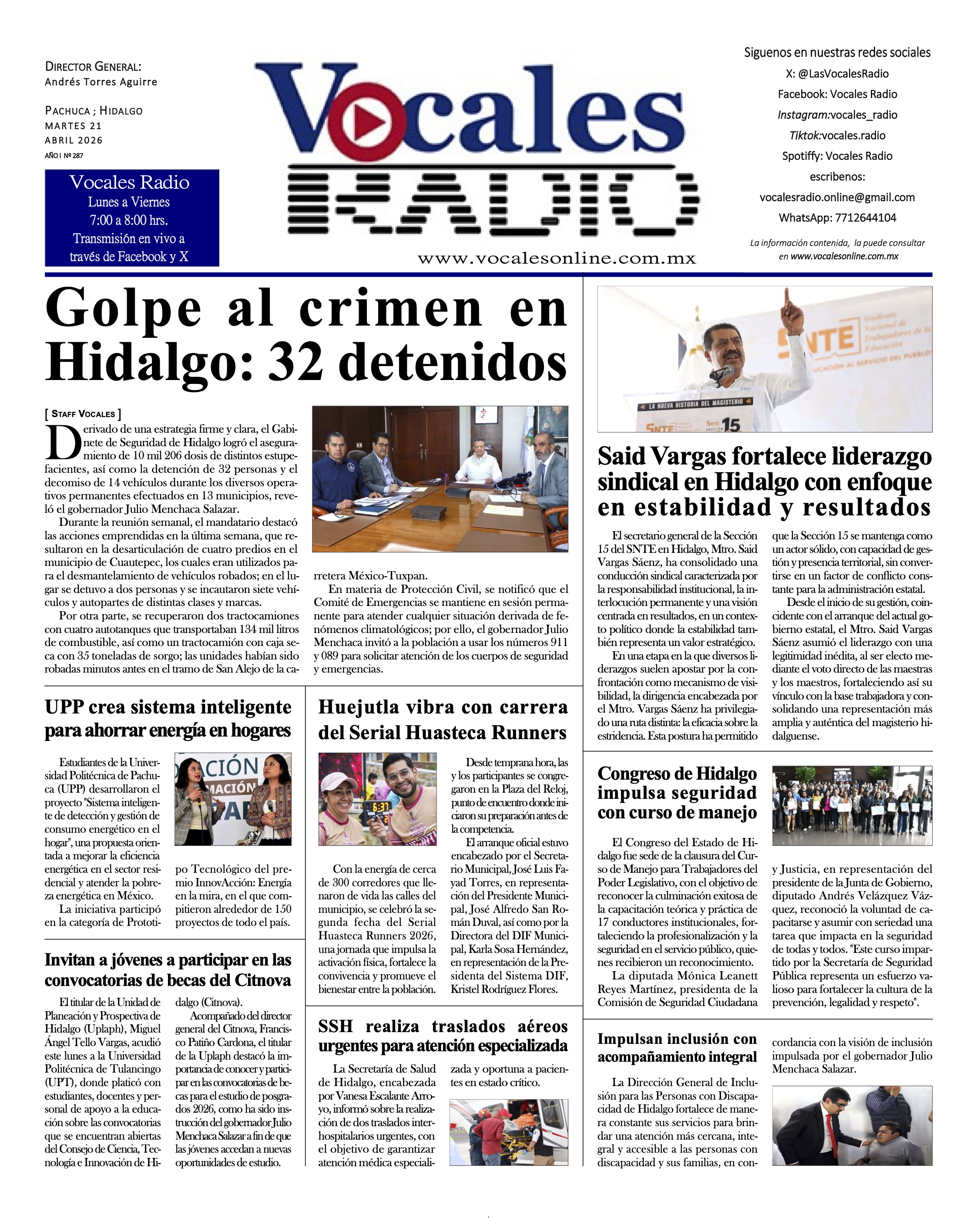 Martes 21 de abril 2026