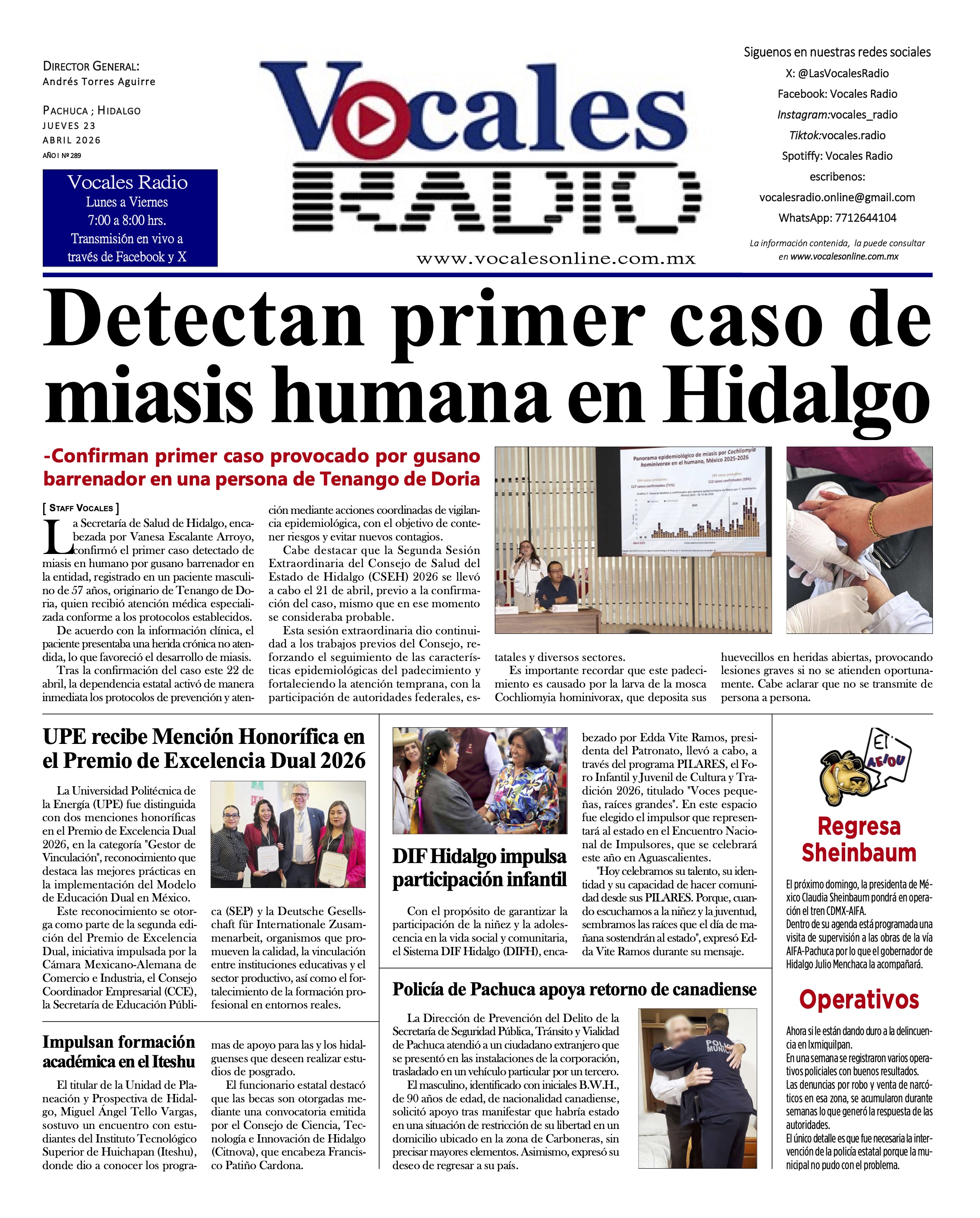 Jueves 23 de abril 2026