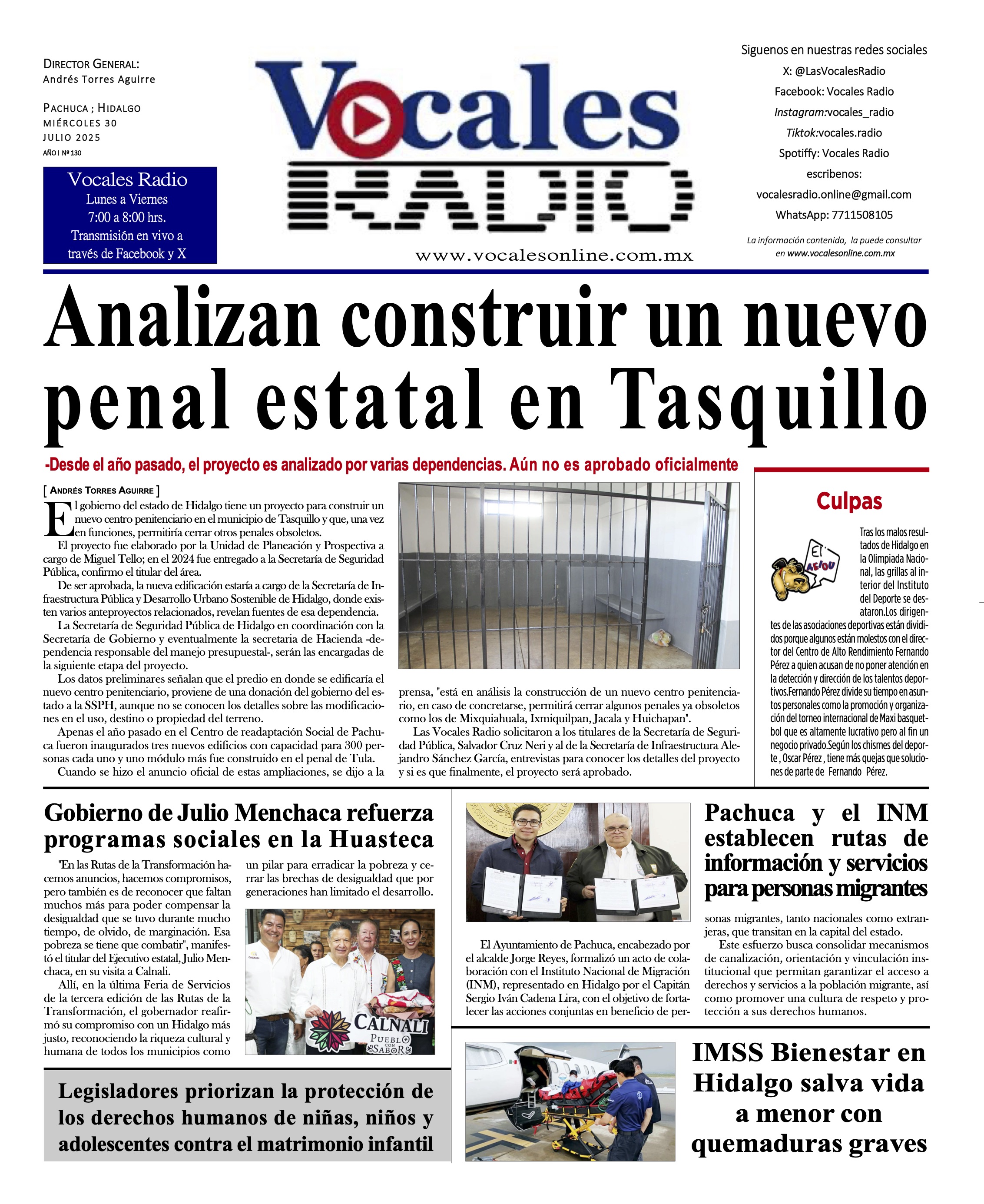 Miércoles 30 de julio 2025