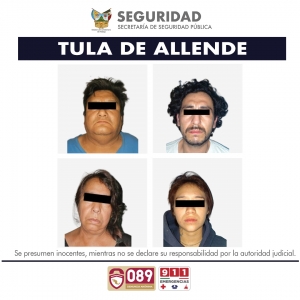 SSPH detiene en Tula a cuatro narcomenudistas y asegura más de 5 mil dosis de presunta droga