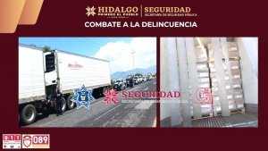 Recuperan tractocami&oacute;n con 56 toneladas de mercanc&iacute;a robada