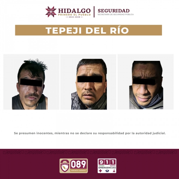 SSPH detiene a 3 hombres  por narcomenudeo 