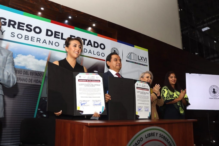 Congreso de Hidalgo y la Comisión de Derechos Humanos fortalecen la profesionalización legislativa con convenio de colaboración