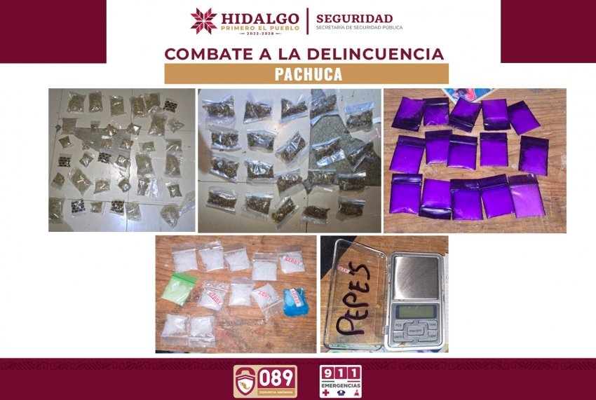 SSPH detiene a dos personas y asegura 640 dosis de presuntas drogas