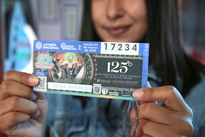  Lotería Nacional dedica billete conmemorativo a la Banda Sinfónica del Estado de Hidalgo por su 125 aniversario