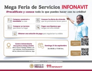 Infonavit realizará mega feria de servicios  en Hidalgo