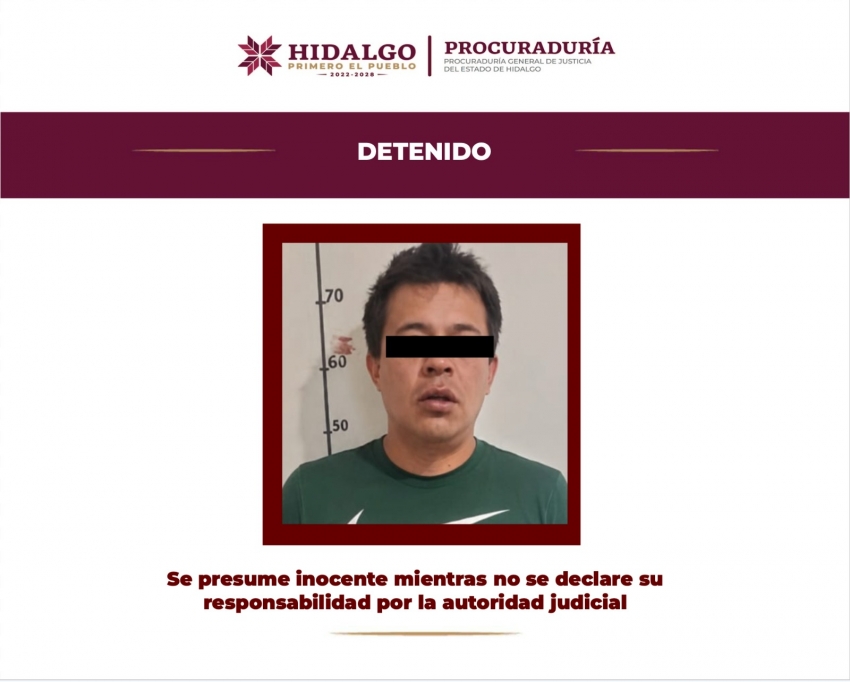 PGJEH investiga feminicidio; el probable responsable se encuentra en prisión preventiva oficiosa.