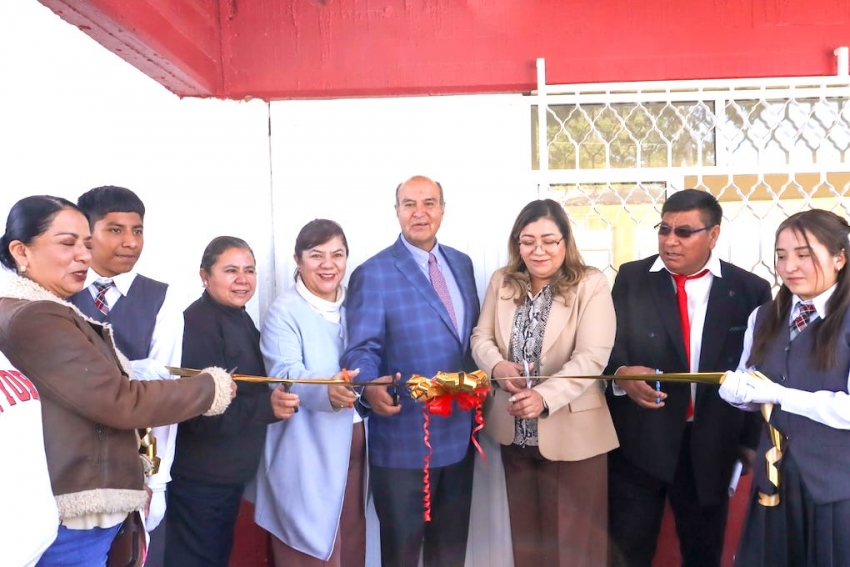 Natividad Castrejón inaugura comedor escolar en Tlahuelilpan