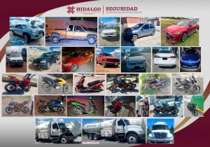 SSPH recupera 30 vehículos robados en 15 municipios de Hidalgo
