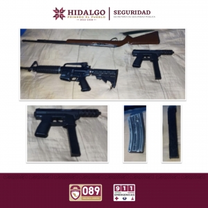 Asegura SSHP veh&iacute;culos y armas en Acaxochitl&aacute;n