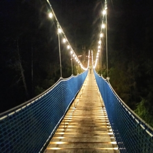 Puentes colgantes iluminados, la nueva atracción de Mineral del Chico 