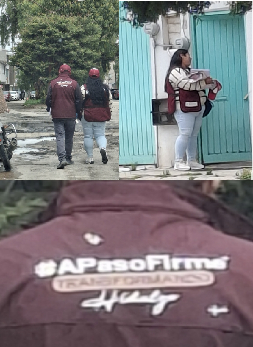 Promotores recorren las calles para solicitar apoyo al senador Cuauhtémoc Ochoa.