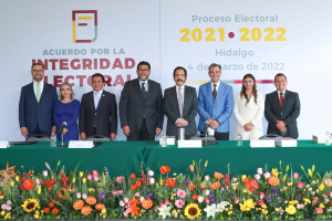 INE, TEPJF, TEEH, IEEH y partidos pol&iacute;ticos firman acuerdo por la integridad electoral para el proceso electoral local 2021-2022  &nbsp;