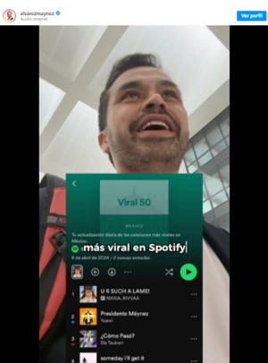 M&aacute;ynez presume segundo lugar en reproducciones de &ldquo;jingle&rdquo; y aumento de followers en tiktok
