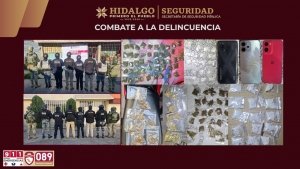 SSPH ejecuta dos cateos simult&aacute;neos en Tulancingo; asegura a dos hombres, veh&iacute;culos robados y presunto narc&oacute;tico