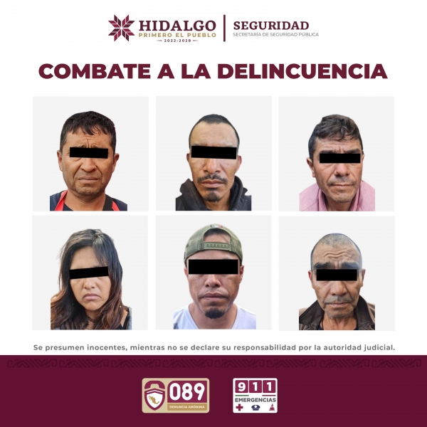 Detiene SSPH a seis personas por actividades de narcomenudeo 