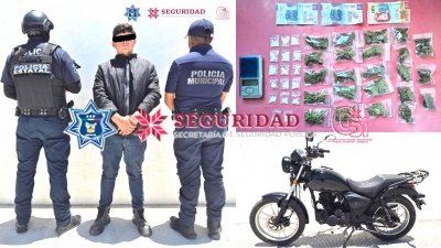 Aseguran a presunto narcomenudista y recuperan motocicleta robada en Progreso de Obreg&oacute;n
