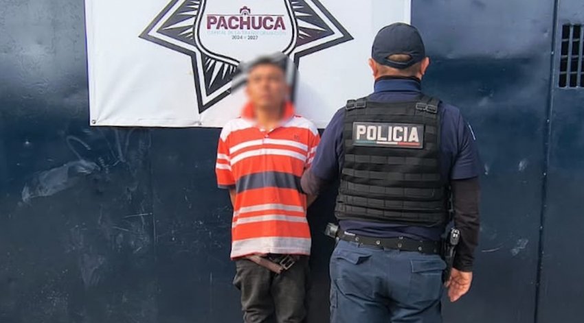 Policía de Pachuca detiene a sujeto tras alerta por robo de bicicleta en El Palmar