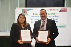 UTVM y el ayuntamiento de Tlahuelilpan formalizaron convenio de colaboración