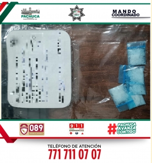 Polic&iacute;a de Pachuca detiene a 2 hombres por portaci&oacute;n de arma de fuego y presunta droga