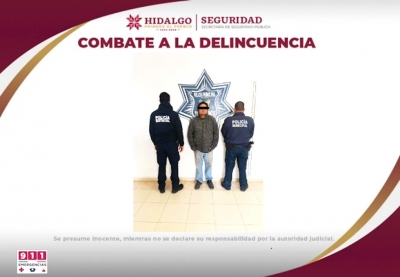 Asegura SSPH a presunto homicida en Tulancingo