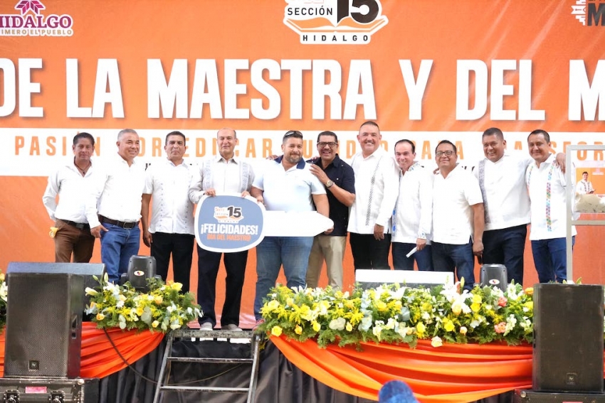 Magisterio Hidalguense fortalece unidad sindical con masiva celebración en la Huasteca