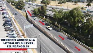Cierre acceso lateral bulevar Felipe &Aacute;ngeles