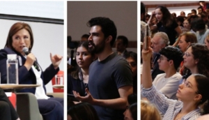 Estudiantes ibero conversan con x&oacute;chitl g&aacute;lvez, candidata presidencial de PAN, PRI y PRD