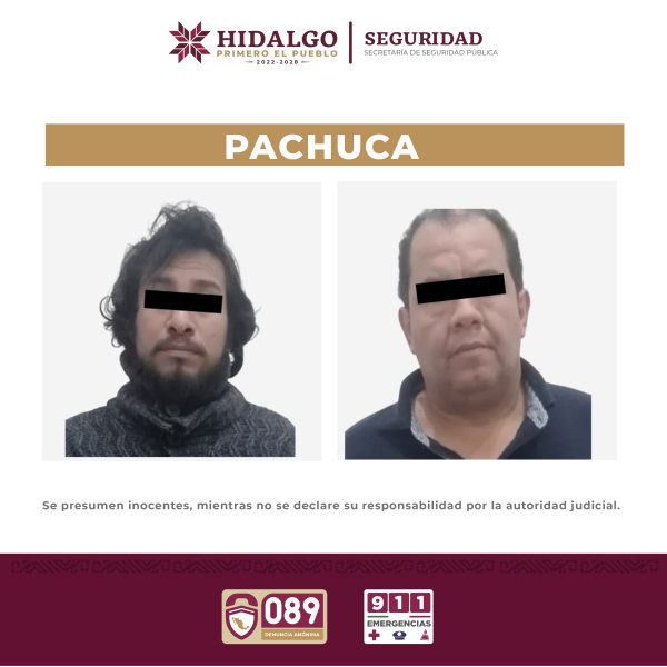 Detienen en flagrancia a dos agresores sexuales en Pachuca