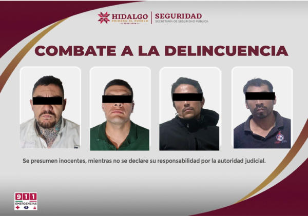 Con reforzamiento de operativos, SSPH detiene a 4 sujetos por portación ilegal de armas en Tula   