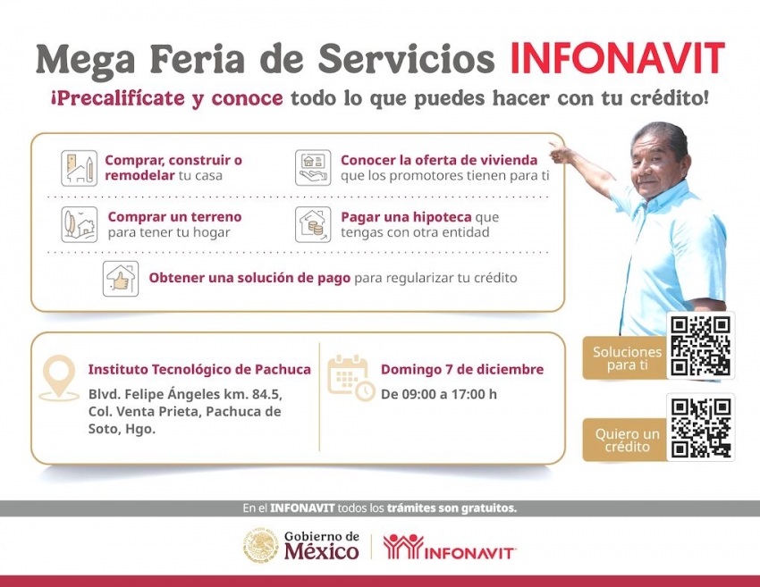 Infonavit realizará última mega feria de servicios en Pachuca