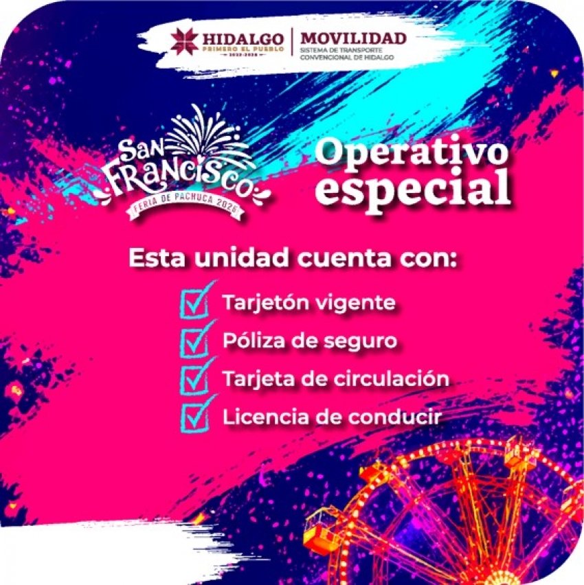 Anuncia Semot plan operativo para la Feria de San Francisco 2026