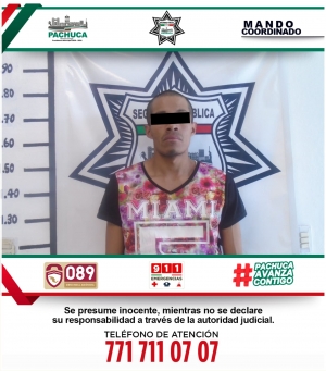 Polic&iacute;a de Pachuca detiene a hombre por portaci&oacute;n de arma de fuego