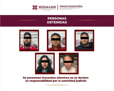 Detiene AIC a cinco personas en posesi&oacute;n de narc&oacute;ticos y arma de fuego; entre ellos un empleado de Pemex
