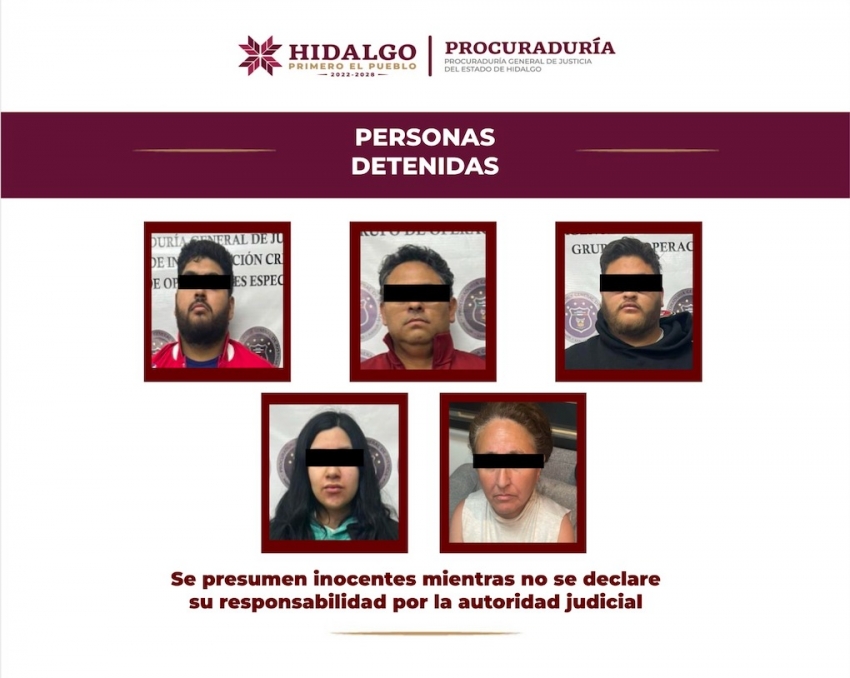 Detiene AIC a cinco personas en posesión de narcóticos y arma de fuego; entre ellos un empleado de Pemex