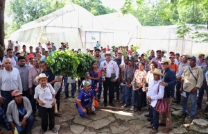 Entrega apoyos agropecuarios titular de Saderh en gira por la sierra y huasteca.