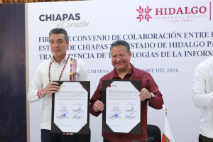 Chiapas e Hidalgo firman convenio de colaboración en materia de innovación tecnológica