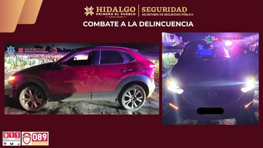 Recupera SSPH camioneta robada y asegura a dos presuntos responsables en Zempoala