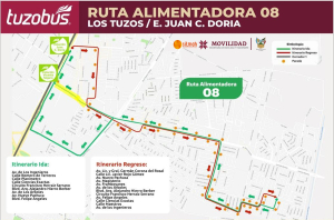 Tuzobús informa sobre desvío en Rutas Alimentadoras