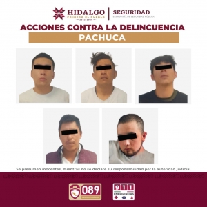 Detiene SSPH a cinco personas vinculadas con robos violentos a transporte en carreteras y abigeato 