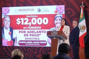 Del 29 de enero al 23 de febrero se realiza el pago adelantado de Pensiones y Programas de Bienestar
