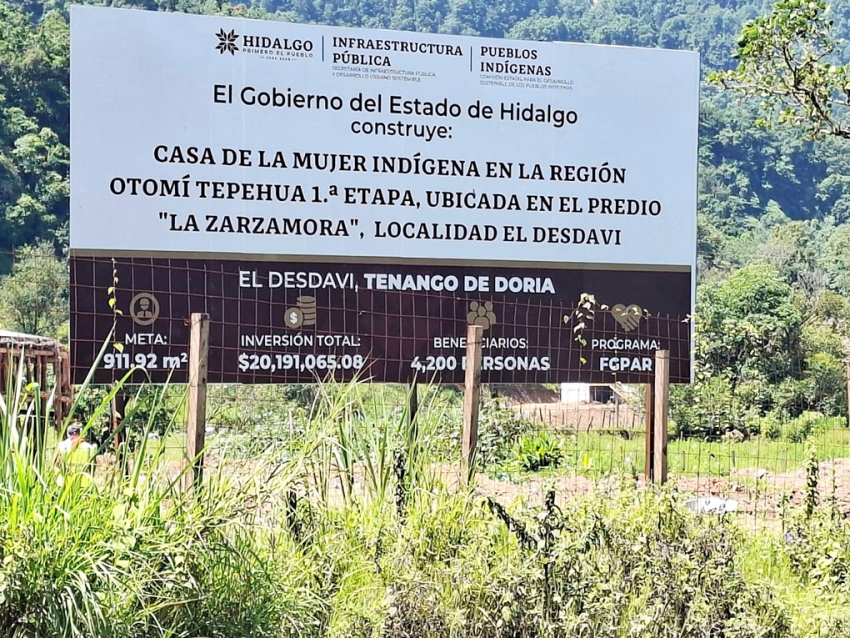 La Casa de la Mujer Indígena de Tenango de Doria registra 76 por ciento de avance
